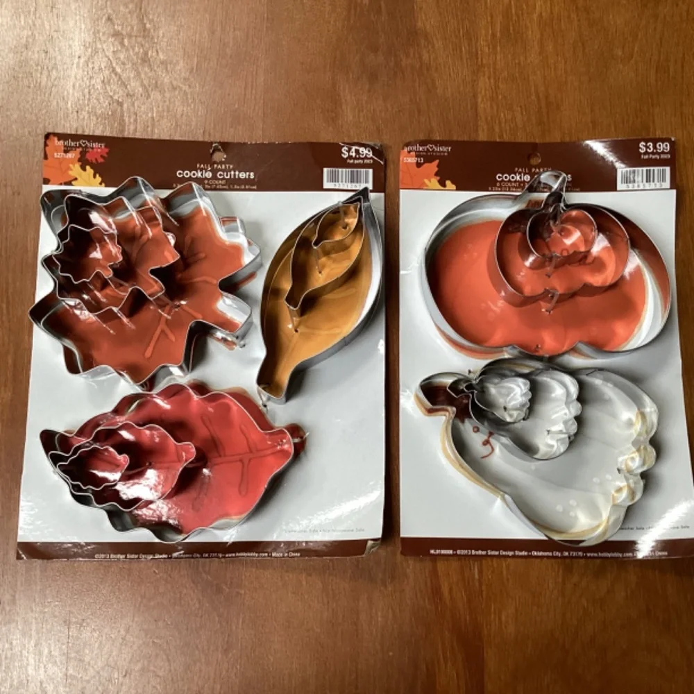 Fall Party Cookie Cutters New with tag 2 packs